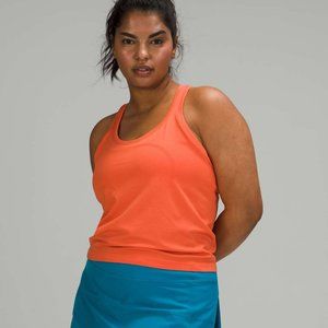 Lululemon Swiftly Tech Racerback Tank 2.0 Race Length Warm Coral Orange Sz4 NWOT